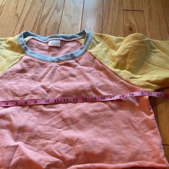 NWOT Abound women's multicolor raw hem cotton cropped pullover sweater sz medium - Picture 7 of 9